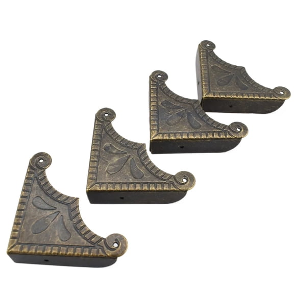 12pcs 48mm Antique Bronze Vintage Box Corner Protector Triangle Metal Box Decorative Edge Safety