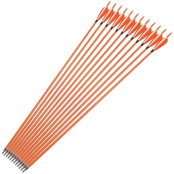 12pcs 500-grit patterned arrow feathers mixed carbon arrows Teardrop arrow feathers Inner diameter 6.2mm, outer diameter 7.8mm Enhances archery accuracy Composite bows, recurve bows