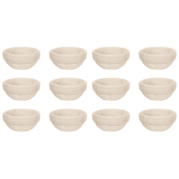 12pcs 5Inch Banneton Bread Proofing Basket Round Dough Sourdough Proofing Dough Proofing Bowls with Removable Liner