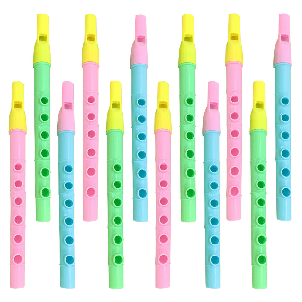 12pcs 6Hole Descant Recorder Flute Beginner Children Music Playing Wind Instruments (Random