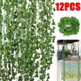 thumbnail image 1 of 12pcs 79 ft Artificial Ivy Leaf Greenery Garland Decor Hanging Leaves Fake Vines Plants for Home Office Wedding Party Garden Wall Indoor Outdoor Decoration, Green, 1 of 8