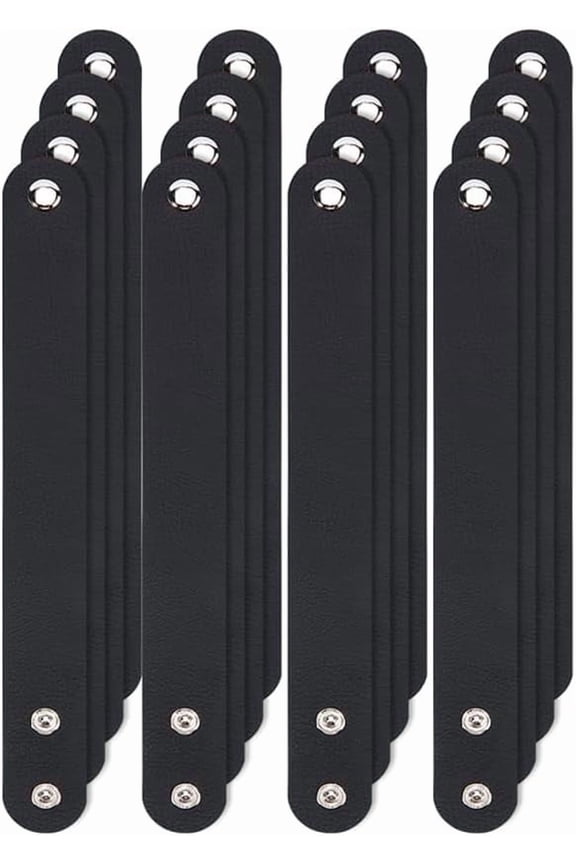 12pcs 8.7x1 Inch 2 Snap Genuine Leather Bracelets Adjustable Leather Bracelets Genuine Leather Snap Bracelet Blank Leather Cuff Bracelet Leather Wristband for DIY Craft Wristband DIY