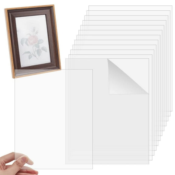 12pcs 8 x 10 Inches Transparent Acrylic Sheet Clear Acrylic Panel 0.8mm Thick for Picture Frames Glass Replacement DIY Art Crafts Display Project Clear