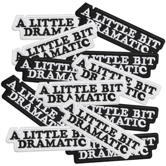 12pcs A Little Bit Dramatic Iron/Sew on Patches, Fashion Embroidered Applique, Cute Decoration for Clothes, Hat, Bag, Dress, Shirt, Jeans