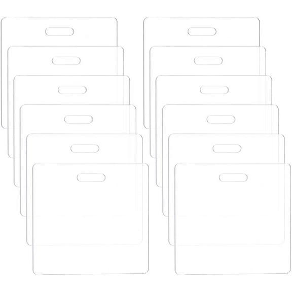 12pcs Acrylic Badge Buddy 3.1x3.3inch DIY Badge Buddy Blanks Set for Nurse Teacher Lab Tech Receptionist Hole: 20.2x5.2mm DIY