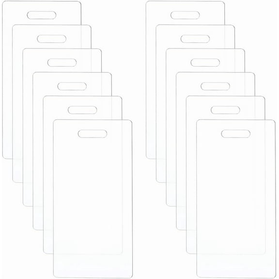 12pcs Acrylic Badge Buddy 4.4x2.2inch DIY Badge Buddy Blanks Set for Nurse Teacher Lab Tech Receptionist Hole: 20.2x5.2mm Clear 12pcs
