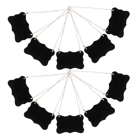 12pcs Acrylic Hanging Black Blackboard Signs for Note Taking Decor