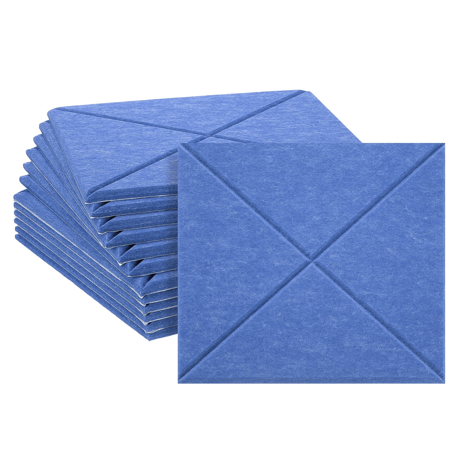 12pcs Adhesive Acoustic Panels Square High-Density Sound Proof Felt Self Stick Non-Slip Anti Vibration Pads Anti-Skid Noise 12 Inch Long x 0.39 Inch Thick, Sky Blue