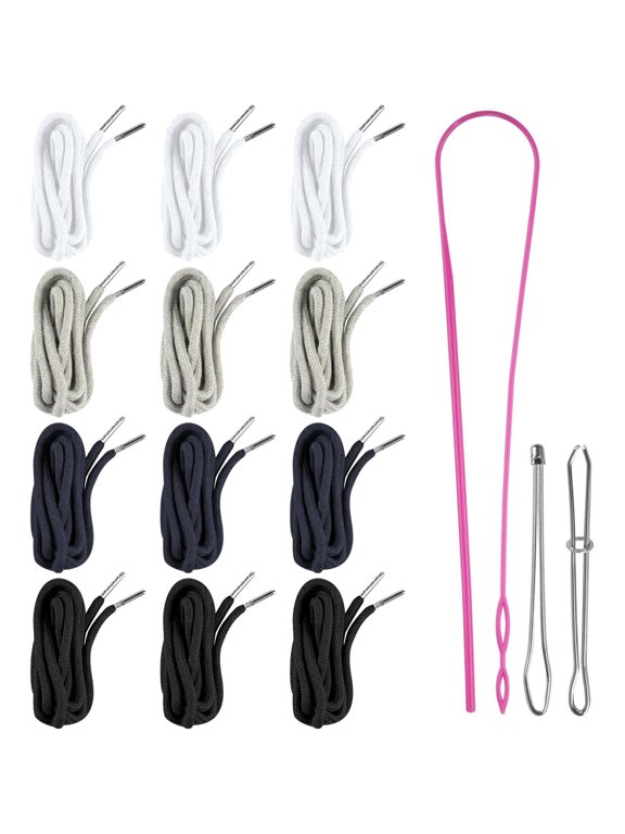 12pcs Adjustable Drawstring Cord Replacement Kits With Easy to Use Threader Tool For Athletic Wear Hoodie Repair Work