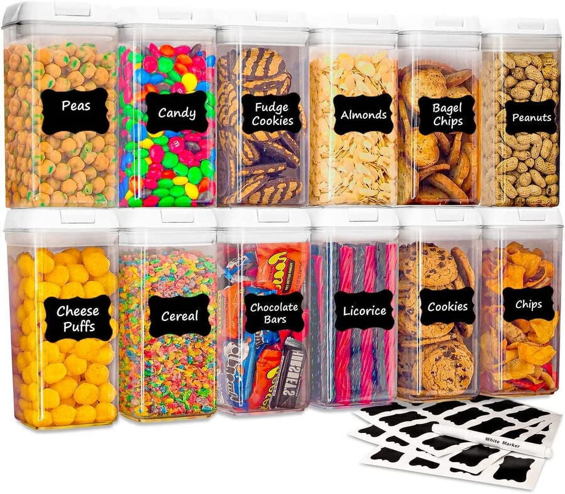 Clear BPA-Free Plastic Airtight Food Storage Jar Set