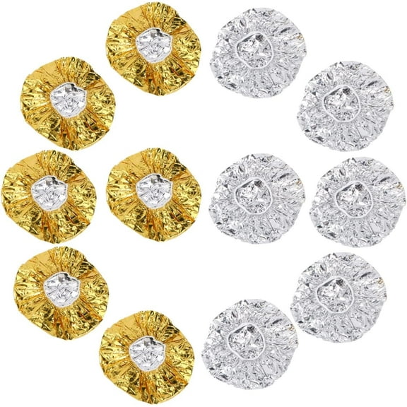 12pcs Aluminum Foil Heat Shield Deep Conditioning Heat Cap Shower Cap Disposable Heated Hair Cap Aluminum Foil Hair Coloring Caps Conditioning Cap Aluminum Foil Shower Cap Tin Foil