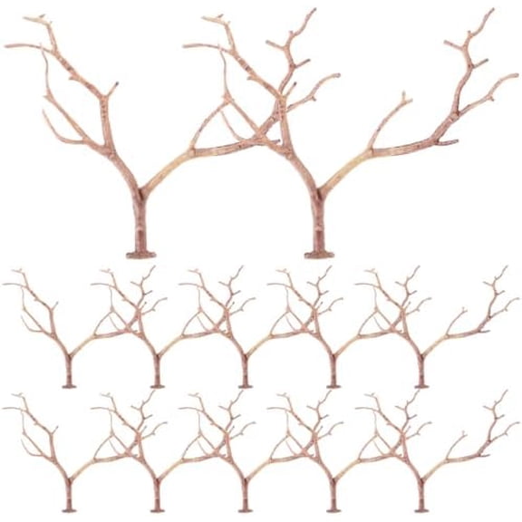 12pcs Artificial Antler Shaped Tree Branches Light Brown Plastic Twigs for DIY Crafts Floral Arrangements Headband Decorations Wedding Decor$$Home Decor, Kitchen, & Other