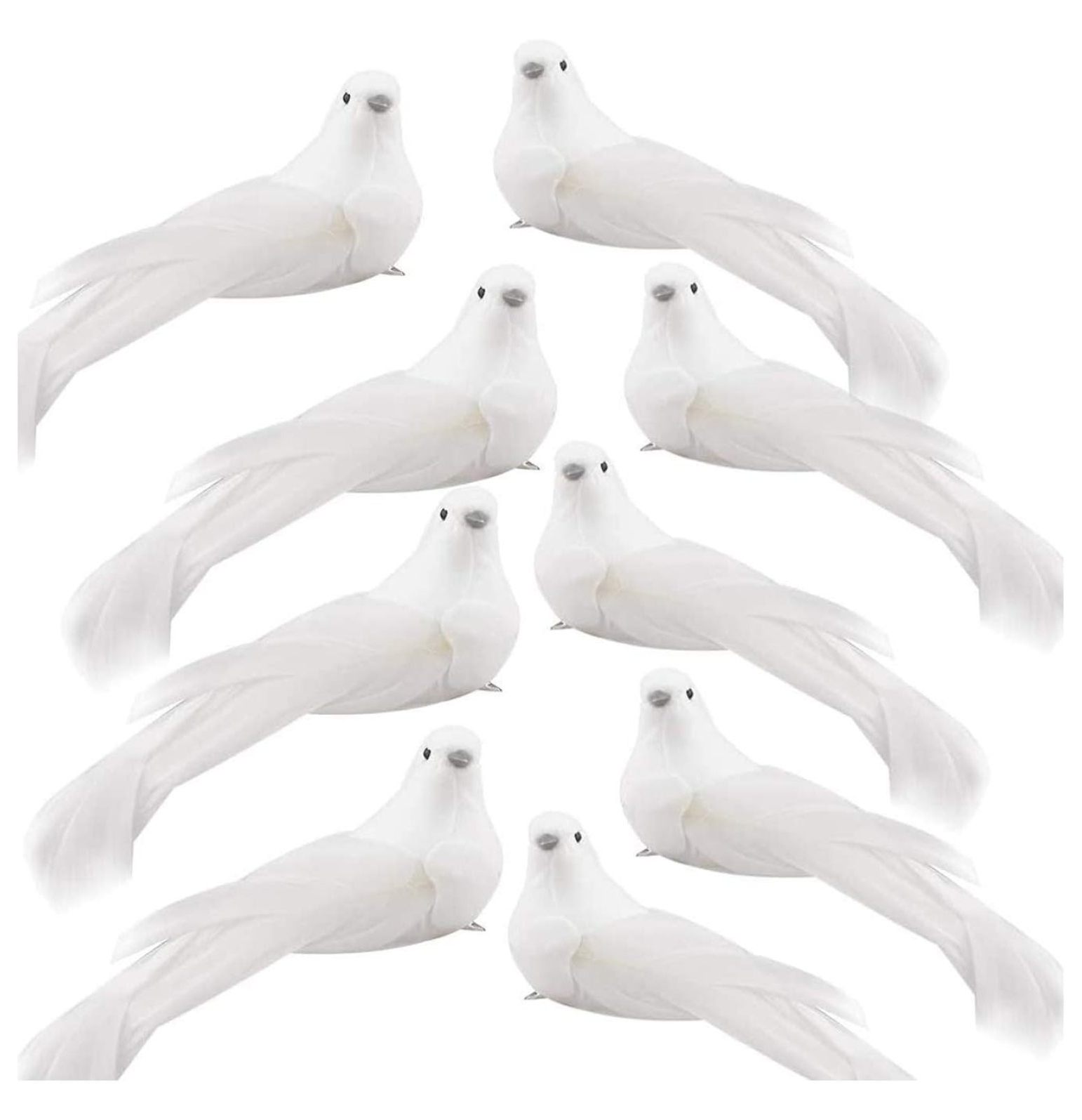 12pcs Artificial Christmas Clip on Tree Ornaments White Ornaments DIY