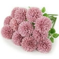 thumbnail image 1 of 12pcs Artificial Chrysanthemum Ball Flowers Fake Purple Flowers Silk Hydrangea Bridal Wedding Bouquet for Home Garden Party Office Kitchen House Decoration, 1 of 8