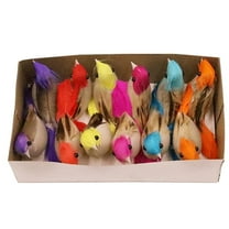 12pcs Artificial Feather Bird Ornaments, Realistic Color & Natural Style Christmas Decor, Tiny Birds For Home, Holiday Craft Displays, Flocked Bird Picks For Wreaths, Tree Toppers