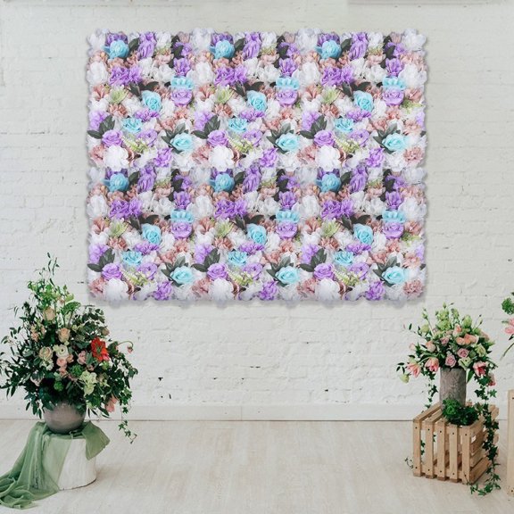 12pcs Artificial Flower Wall Panel Silk Wedding Party Background Venue Decor