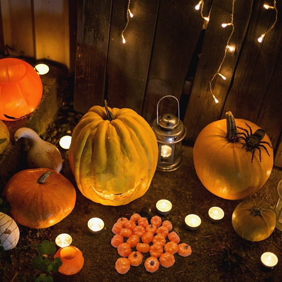 12pcs Artificial Halloween Pumpkin Model, Realistic Simulation Gourd Ornament for Tabletop, Mantel, Shelf, Harvest Centerpiece, Party Display and Autumn Home Decoration, Orange