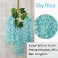 12pcs Artificial Hanging Flowers Wisteria Garland Lush Long Silk Flower