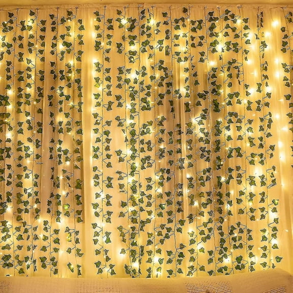 12pcs Artificial Ivy Garland,artificial Hanging Ivy With 100 Led Light