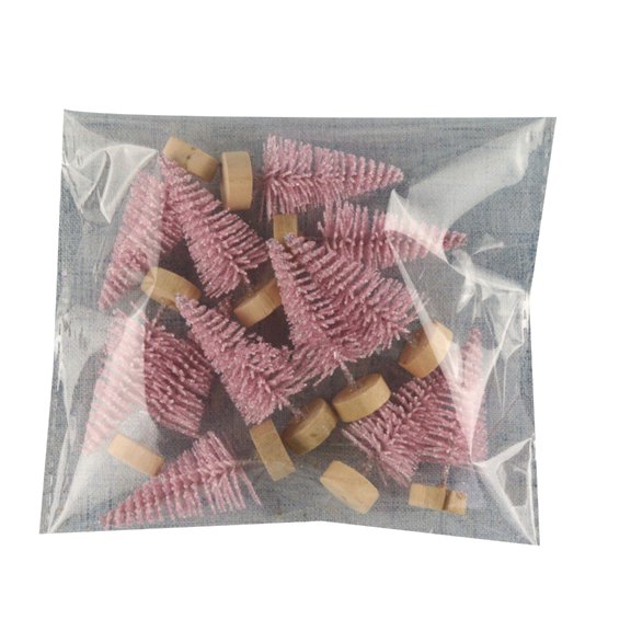 12pcs Artificial Miniature Christmas Tree Tabletop Ornament Desktop Scene Decor for Festival Holiday New Year Party