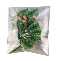 12pcs Artificial Miniature Christmas Tree Tabletop Ornament Desktop Scene Decor for Festival Holiday New Year Party