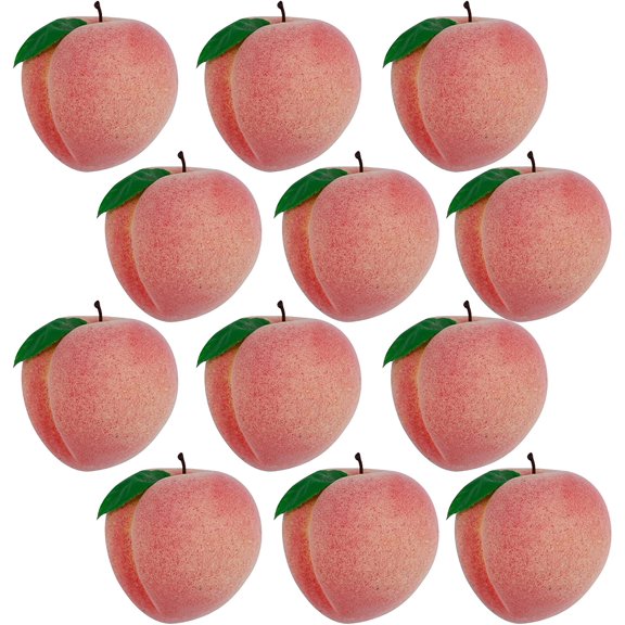 12pcs Artificial Peach Simulation Fruit Home Kitchen Dining Table Cabinet Party Decoration Photography Props Food