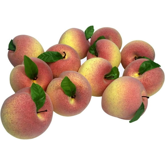 12pcs Artificial Peach Simulation Peach Fruit for Home Kitchen Table Cabinet Party Decor Photography Props