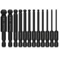 12pcs Ball End Hex Head Allen Wrench Drill Bits Set,Tonsiki 1/4 Allen