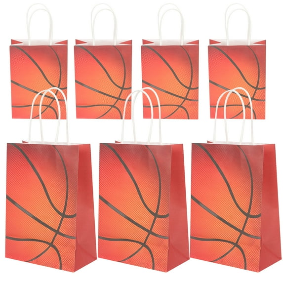 12pcs Basketball Gift Bags Paper Candy Bags Treat Bags Sports Party Goodie Bags