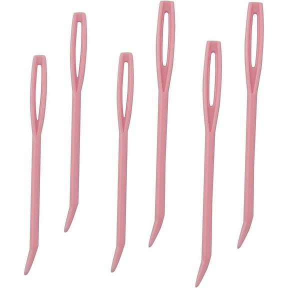 12pcs Bent Tip Tapestry Needles Plastic Large Eye Blunt Needles Needlework Crafts DIY Accessories (6 x Large Size + 6 x Small Size), Random Color