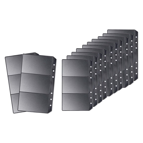 12pcs Black A6 Binder Pockets PVC Cash Envelopes Budget Money Zipper Pouch Reusable Envelopes for Cash 3 Grid