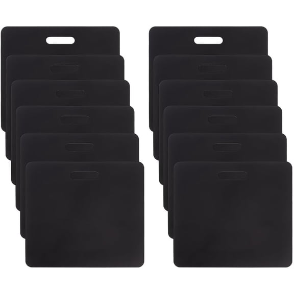 12pcs Black Acrylic Badge Buddy 3.1x3.3inch DIY Badge Buddy Blanks Set with Protective Film for Nurse Teacher Lab Hole: 20x5mm