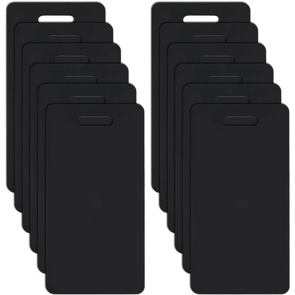 12pcs Black Acrylic Badge Buddy 4.49x2.2 Inch DIY Badge Buddy Blanks for Nurse Teacher Lab Tech Receptionist Hole: 0.78x0.2 Inch