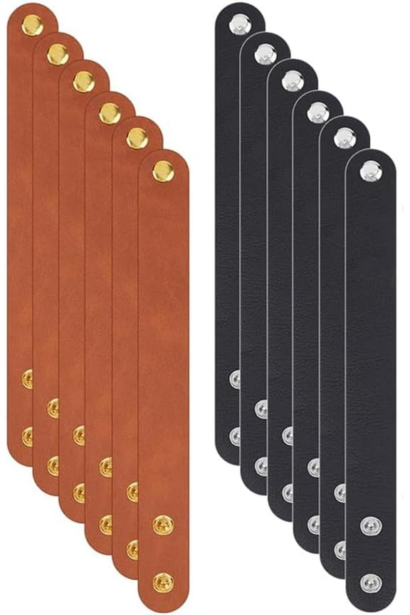 12pcs Blank Genuine Leather Bracelets 8.7 inch Two Snap Leather Bracelets 1 Inch Wide Adjustable Blank Leather Cuff Bracelet DIY Craft Wristbands Leather Wristband for DIY Craft Jewelry Making diy