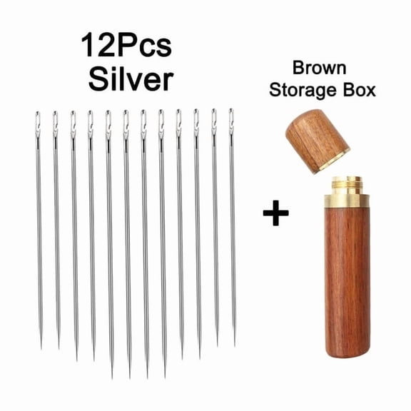 12pcs Blind Needle Elderly Needle-side Hole Hand Household Stainless Steel Sewing Needless Threading Apparel Sewing DIY