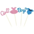 thumbnail image 1 of 12pcs Boy Or Girl Cupcake Toppers Food Dessert Cake Picks For Gender Reveal Party Decoration Supplies Blue Baby Shower Gift, 1 of 3