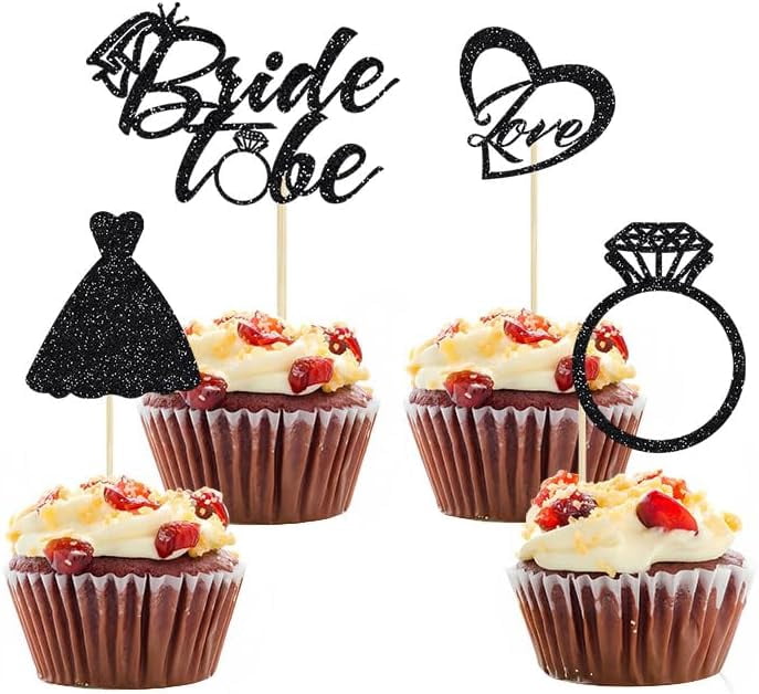 Dessous Cupcake Topper, 24 Stück, Roségolden – Für Junggesellinnenabschied, Brautdusche & Dessous-Partys