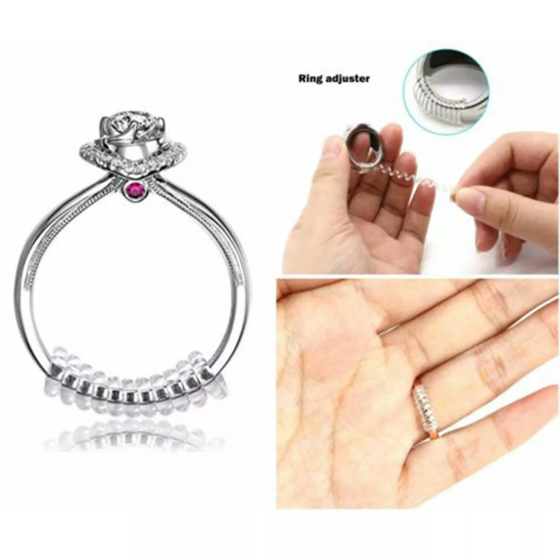 12pcs Bulk Ring Size Adjuster Insert Guard Tightener Reducer Resizing ...