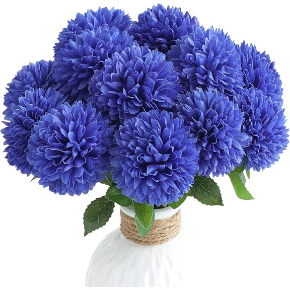 12pcs Burgundy Faux Silk Mums Artificial Flowers Bulk Fake Chrysanthemums with Stems for DIY Wedding Table Centerpieces Floral Arrangements Vase Fillers Home Decorations(11.2in)