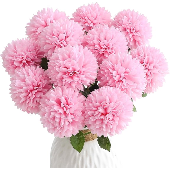 12pcs Burgundy Faux Silk Mums Artificial Flowers Bulk Fake Chrysanthemums with Stems for DIY Wedding Table Centerpieces Floral Arrangements Vase Fillers Home Decorations(11.2in)