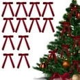 thumbnail image 1 of 12pcs Burgundy Red Velvet Bows for Christmas Tree Decorations, Wreath Garland Velvet Bows with Twist Tie, Christmas Velvet Wreath Bow,Pre Tied Premade Velvet Bows for Christmas Tree, 1 of 5