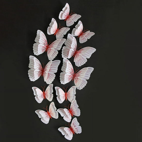 12pcs/Butterfly Wall Decoration Removable 3D Butterfly Wall Decals for DIY Wedding Birthday Home Decor Party Photo Prop