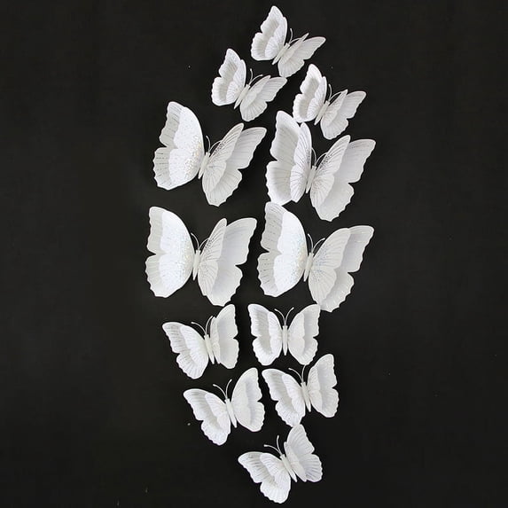 12pcs/Butterfly Wall Decoration Removable 3D Butterfly Wall Decals for DIY Wedding Birthday Home Decor Party Photo Prop