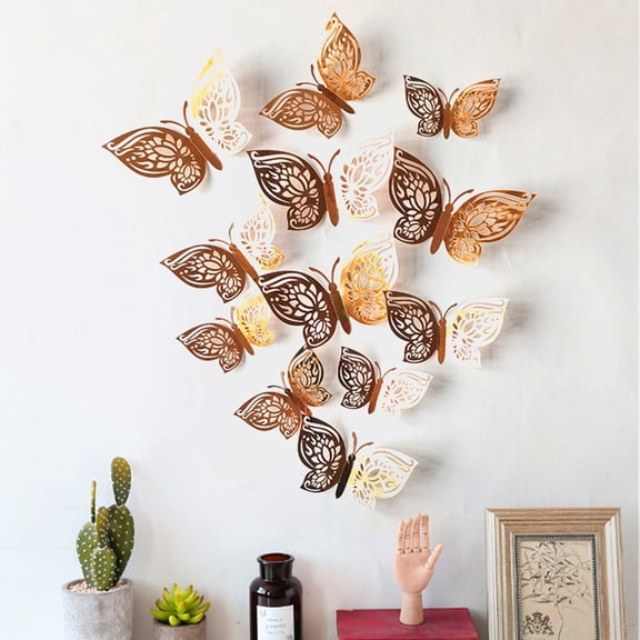 12pcs Butterfly Wall Stickers 3D Decals Home Room Decorations Decor