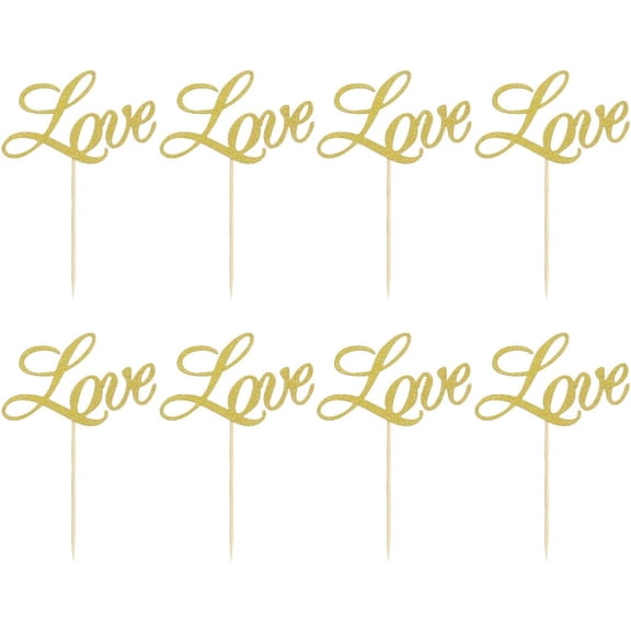 12pcs Cake Toer Decoration Glitter Paper Cake Picks for Wedding Cupcake Decor