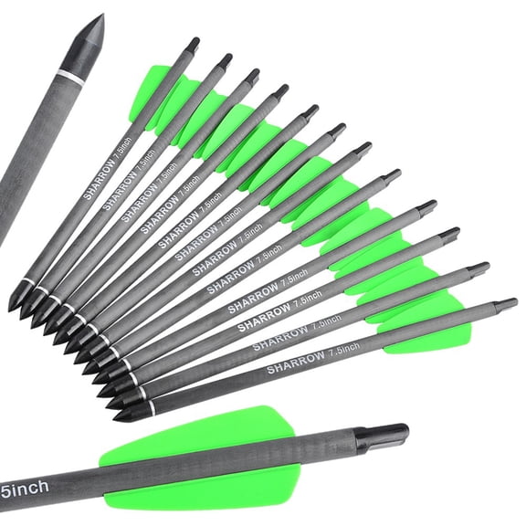 12pcs Carbon Arrows 7.5" Crossbow Bolts Archery Shooting Hunting