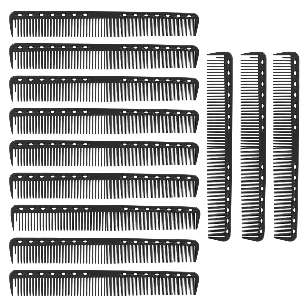 12pcs Carbon Fiber Combs Hair Cutting Comb Hair Shearing Comb Haircut