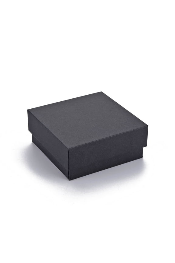 12pcs Cardboard Jewelry set box for Ring Earring Necklace with Sponge Inside Square Black 7.6x7.6x3.2cm Inner Size: 6.9x6.9cm Without Lid box: 7.2x7.2x3.1cm
