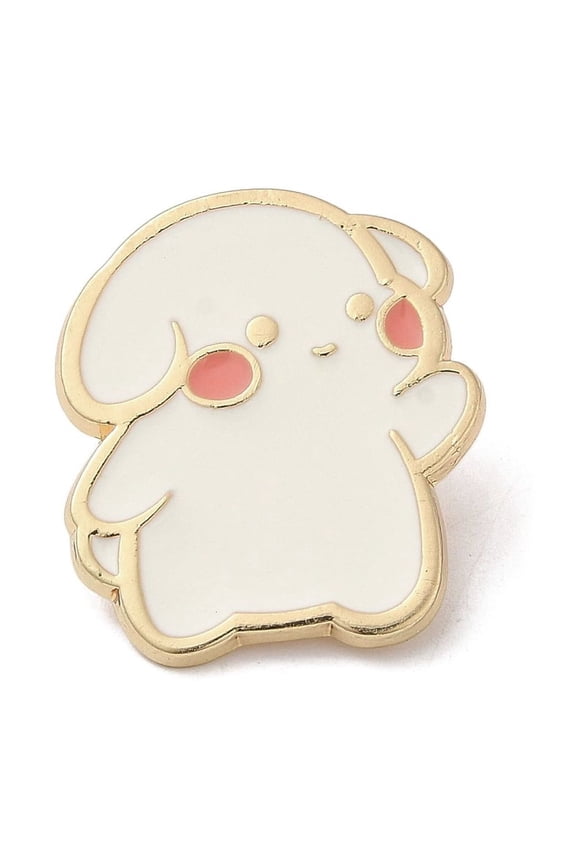 12pcs Cartoon style Dog Enamel Pins Light golden Zinc Alloy Brooch for Jacket Backpack Women White 27.5x24x1.5mm Alloy+Enamel