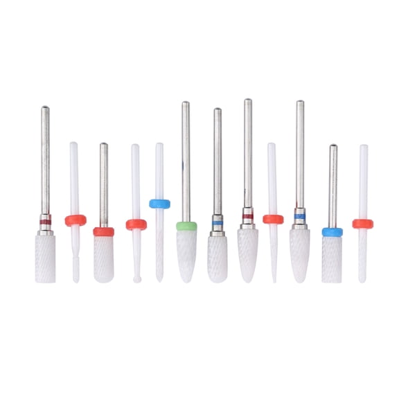 12pcs Ceramic Milling Cutter Drill Bit Electric Grinding Machine Files